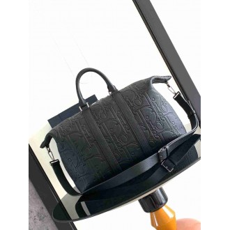 Dior Weekender 40 Bag in Black Dior Gravity Leather