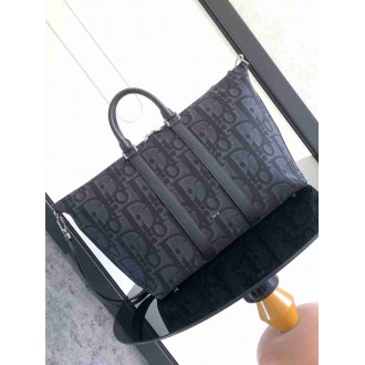 Dior Weekender 40 Bag in Black Maxi Dior Oblique Jacquard