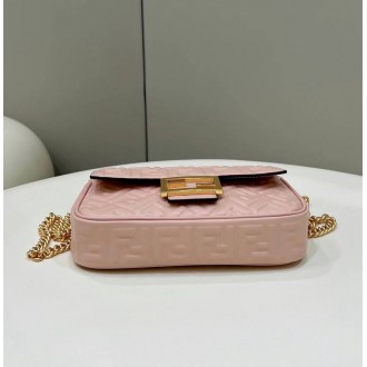 Fendi Baguette Chain Midi Bag In Powder Nappa Leather