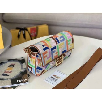 Fendi Baguette Medium Bag In Multicolour Canvas