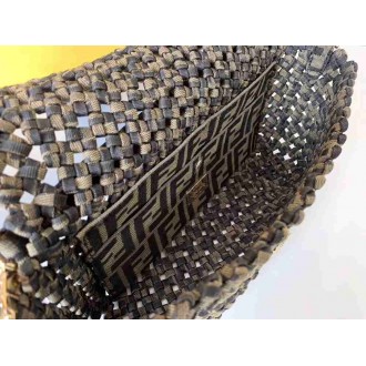 Fendi Baguette Medium Bag In Woven Strips