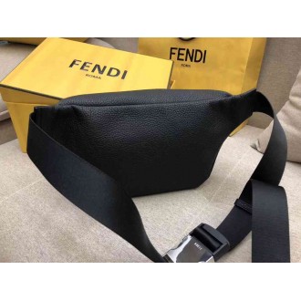 Fendi Belt Bag In Black Romano Leather