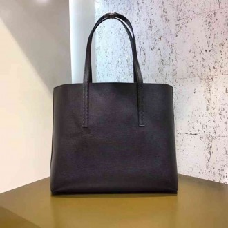 Fendi Black Leather Logo Shopper Bag