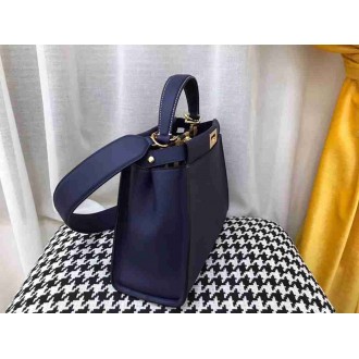 Fendi Blue Peekaboo Medium Bag With Pequin Motif