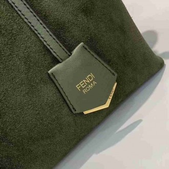 Fendi By The Way Medium Bag In Green Suede