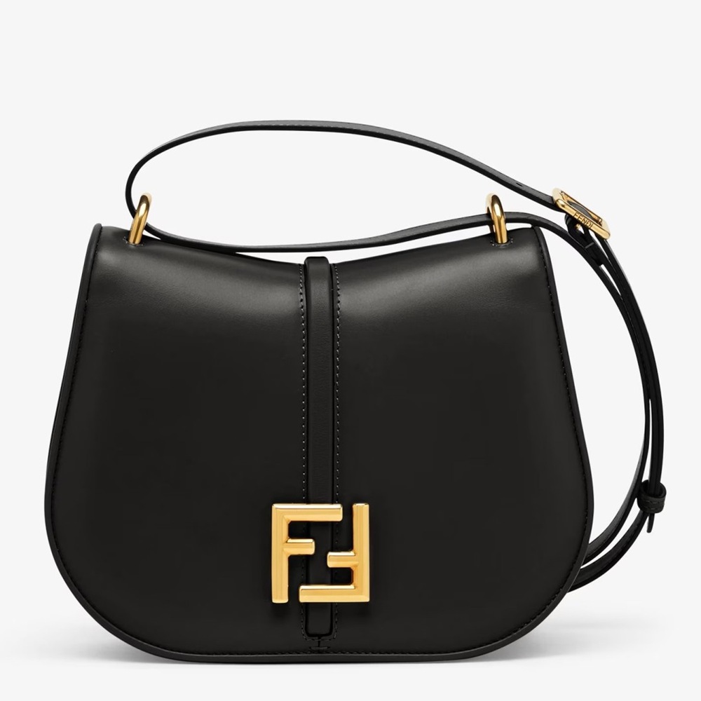 Fendi C'mon Medium Bag in Black Calfskin