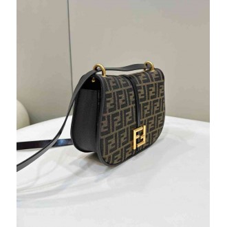 Fendi C'mon Medium Bag in FF Jacquard Fabric and Leather