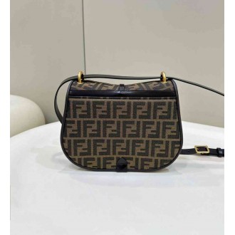 Fendi C'mon Medium Bag in FF Jacquard Fabric and Leather