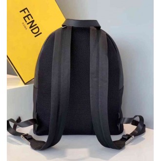 Fendi Diabolic Eyes Nylon And Leather Backpack