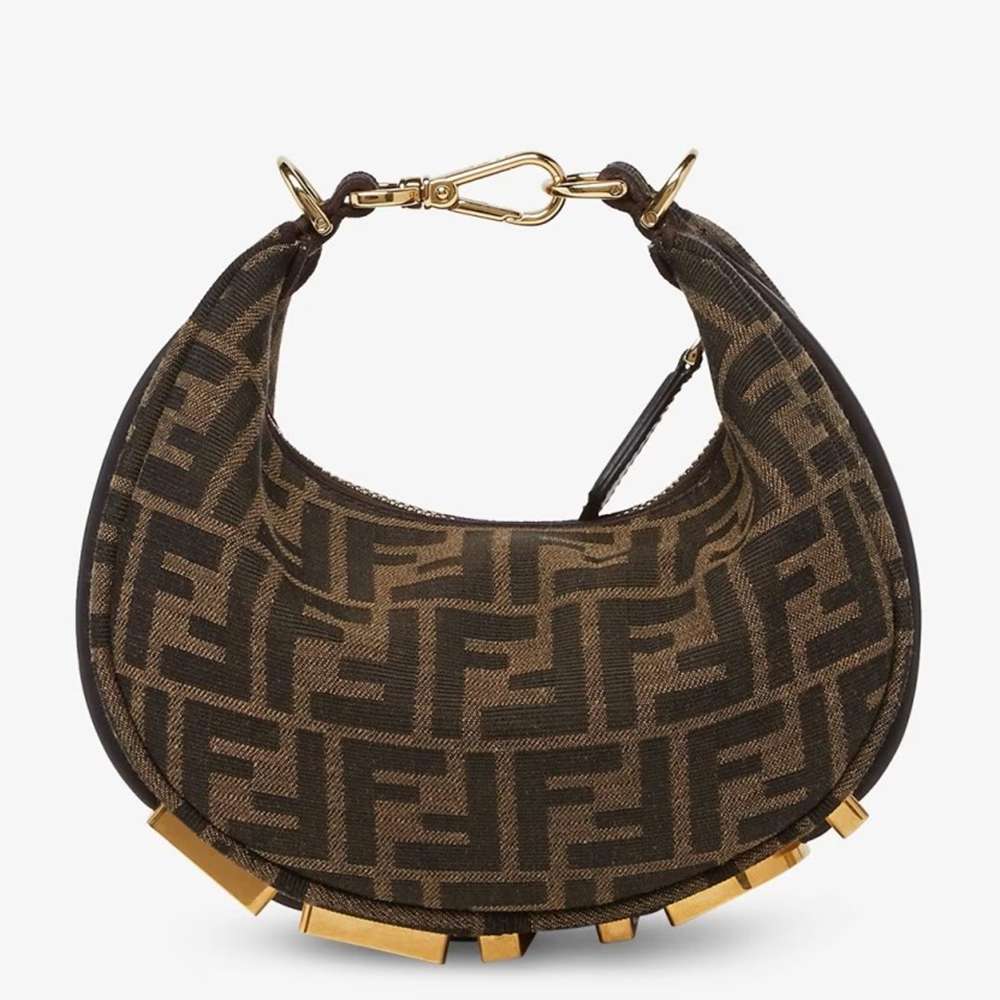 Fendi Fendigraphy Mini Bag in Brown FF Jacquard Fabric