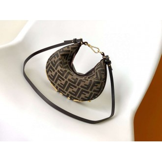 Fendi Fendigraphy Mini Bag in Brown FF Jacquard Fabric