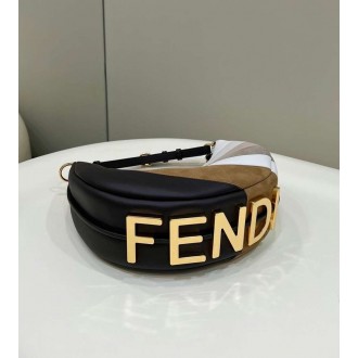 Fendi Fendigraphy Small Hobo Bag In Inlaying Leather