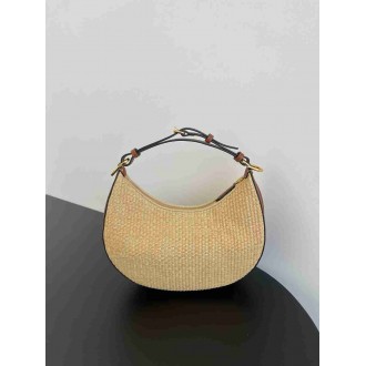 Fendi Fendigraphy Small Hobo Bag in Natural Raffia