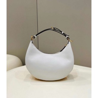 Fendi Fendigraphy Small Hobo Bag In White Leather