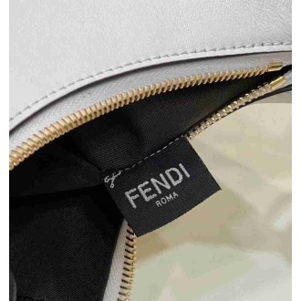 Fendi Fendigraphy Small Hobo Bag In White Leather