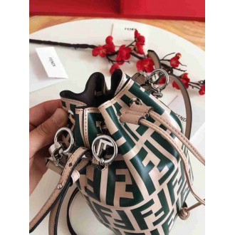 Fendi FF Mon Tresor Mini Bucket Bag In Nude Calfskin