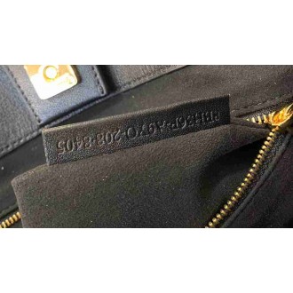 Fendi FF Tote Small Bag In Black Calfskin