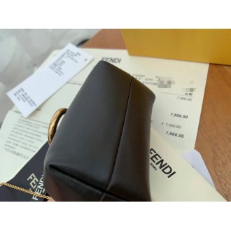 Fendi First Nano Charm Bag In Black Nappa Leather