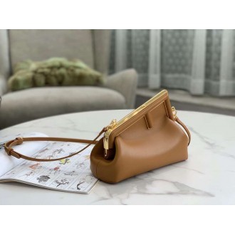 Fendi First Small Bag In Brown Nappa Leather