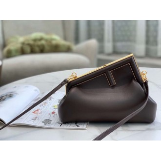 Fendi First Small Bag In Chocolate Nappa Leather