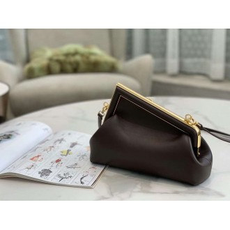 Fendi First Small Bag In Chocolate Nappa Leather