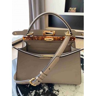 Fendi Grey Peekaboo ISeeU Medium Bag with Tortoiseshell