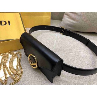 Fendi Kan I F Belt Bag In Black Calfskin