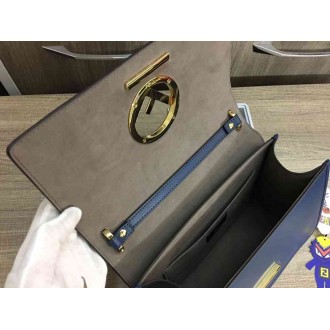 Fendi Kan I F Shoulder Bag In Blue Calfskin