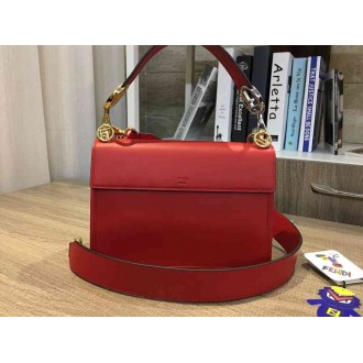 Fendi Kan I F Shoulder Bag In Red Calfskin
