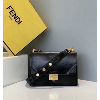 Fendi Kan U Bag In Black Glossy Lambskin