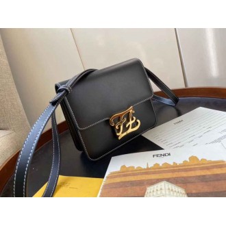 Fendi Karligraphy Bag In Black Calfskin Leather