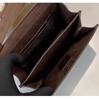Fendi Karligraphy Bag In Brown Patent Leather