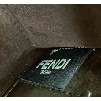 Fendi Karligraphy Bag In Brown Patent Leather