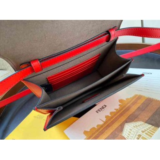 Fendi Karligraphy Bag In Red Calfskin Leather