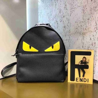 Fendi Large Bag Bugs Eyes Backpack In Roman Leather