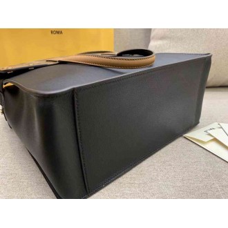 Fendi Large Flip Tote Bag In Black Calfskin