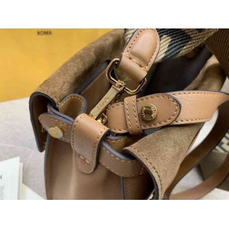 Fendi Large Flip Tote Bag In Brown Calfskin