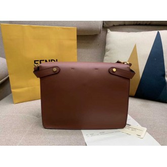 Fendi Large Kan U Bag In Brick Red Calfskin