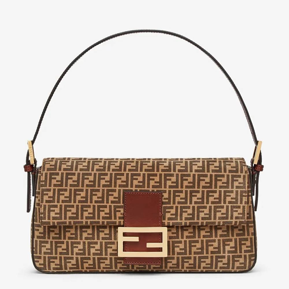 Fendi Medium Baguette 1997 Bag In Beige Split Leather