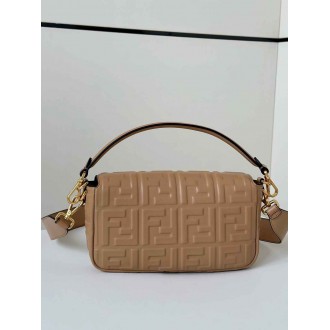 Fendi Medium Baguette Bag in Beige FF Nappa Leather