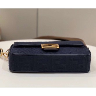 Fendi Medium Baguette Bag In Blue FF Canvas