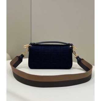 Fendi Medium Baguette Bag In Blue FF Canvas