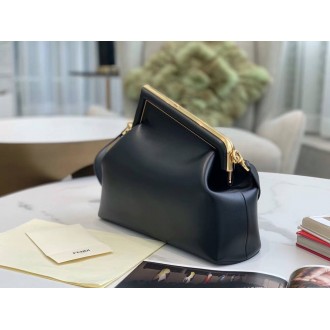 Fendi Medium First Bag In Black Nappa Leather