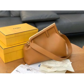 Fendi Medium First Bag In Brown Nappa Leather