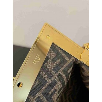 Fendi Medium First Bag In Brown Wool Sheepskin