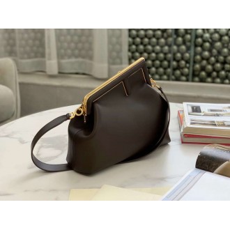 Fendi Medium First Bag In Chocolate Nappa Leather
