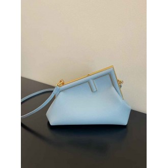 Fendi Medium First Bag In Light Blue Nappa Leather
