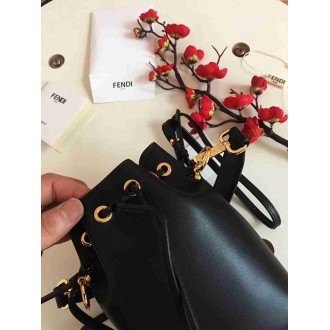 Fendi Mon Tresor Mini Bucket Bag In Black Calfskin