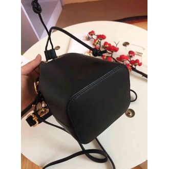 Fendi Mon Tresor Mini Bucket Bag In Black Calfskin