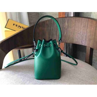 Fendi Mon Tresor Mini Bucket Bag In Green Calfskin